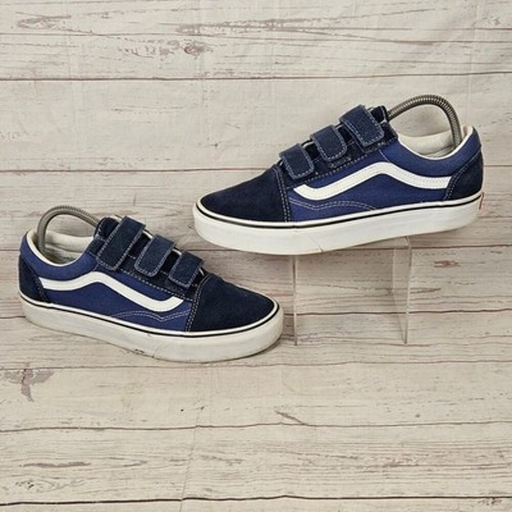 Vans Old Skool Prison Sneakers Men's 7.5 Women's 9 Navy Blue Suede Canvas Strap